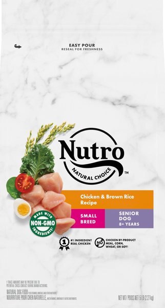 Nutro Natural Choice Small Breed Senior Chicken & Brown Rice Recipe Dry Dog Food, 5-lb bag slide 1 of 10