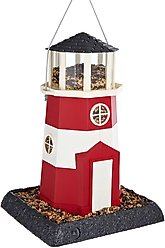 North States Village Collection Lighthouse Bird Feeder, Red