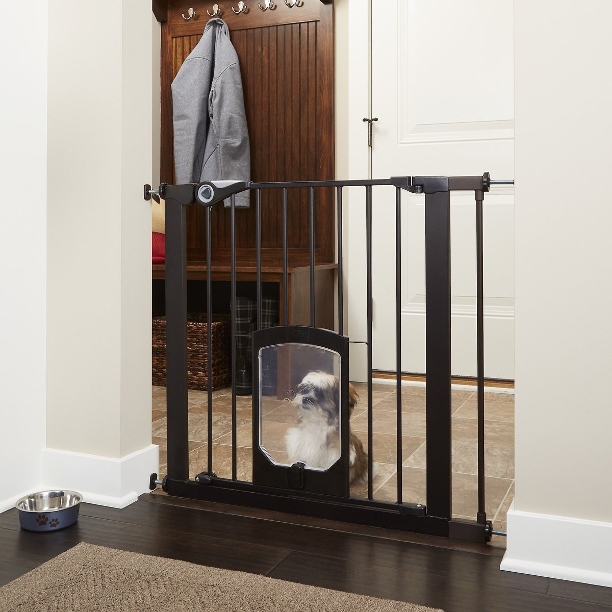 MYPET Petgate Passage Gate with Small Pet Door, Bronze, 30in