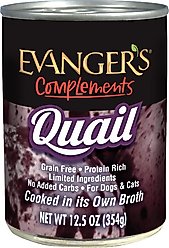 Evanger's Grain-Free Quail Canned Dog & Cat Food, 12.5-oz, case of 12