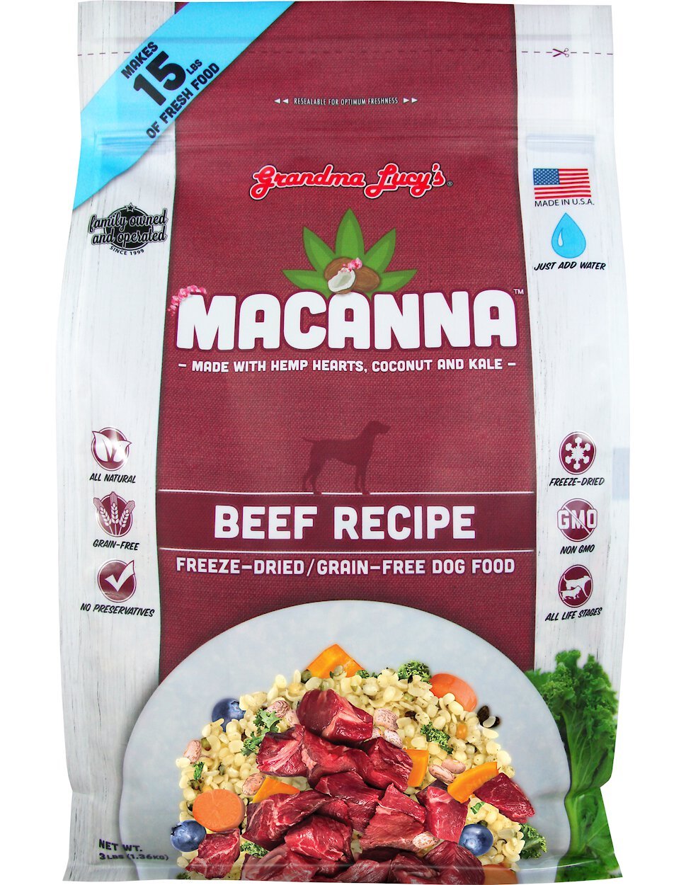 Grandma Lucy's Moxie Beef Recipe Freeze-Dried Dog Food