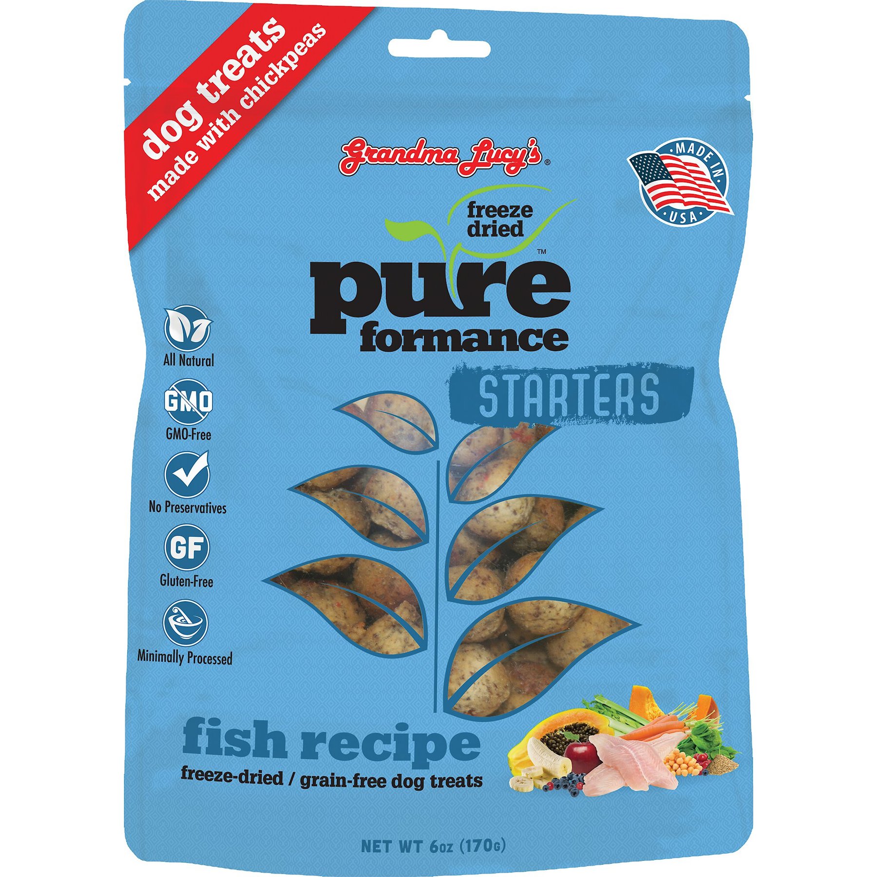 Discontinued GRANDMA LUCY'S Pureformance Starters GrainFree/FreezeDried Fish Recipe Dog