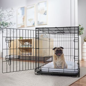 Frisco Heavy Duty Fold & Carry Single Door Collapsible Wire Dog Crate, 30 inch