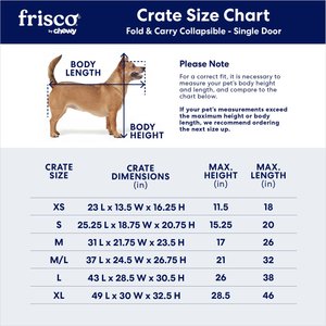 Frisco Heavy Duty Fold & Carry Single Door Collapsible Wire Dog Crate, Large
