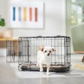 Frisco Heavy Duty Fold & Carry Double Door Collapsible Wire Dog Crate, XS: 22-in L x 14-in x 16-in H