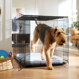 Frisco Heavy Duty Fold & Carry Double Door Collapsible Wire Dog Crate, XL: 48-in L x 30-in W 32-in H