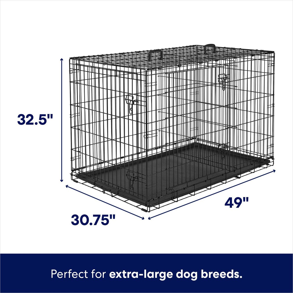 FRISCO Heavy Duty Fold & Carry Double Door Collapsible Wire Dog Crate ...