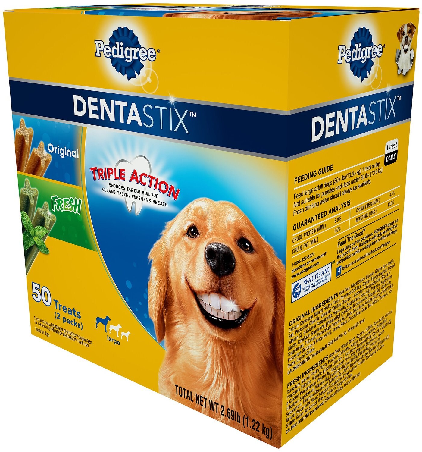 PEDIGREE Dentastix Large Original & Fresh Variety Pack Dog Treats, 50
