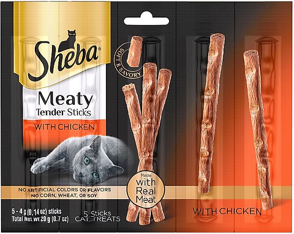 Show full view: Sheba Meaty Tender Sticks Chicken Flavor Soft Adult Cat Treats, 5 count slide 1 of 9