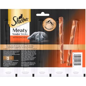 Sheba Meaty Tender Sticks Chicken Flavor Soft Adult Cat Treats, 5 count