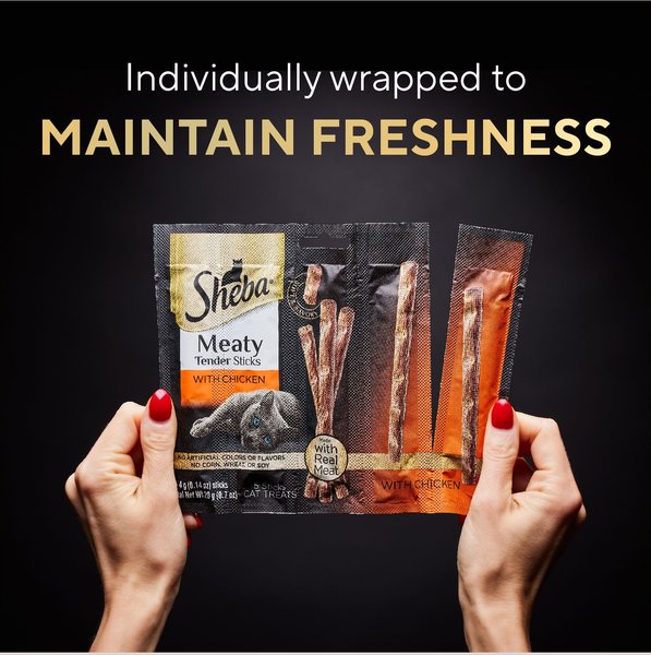Show full view: Sheba Meaty Tender Sticks Chicken Flavor Soft Adult Cat Treats, 5 count slide 3 of 9