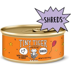 Tiny Tiger Shreds With Chicken In Gravy Canned Cat Food, 5.5-oz Can 