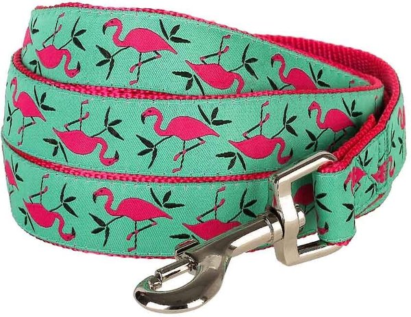 Blueberry Pet Spring Prints Nylon Dog Leash, Pink Flamingo on Light Emerald, X-Small: 5-ft long, 3/8-in wide slide 1 of 5