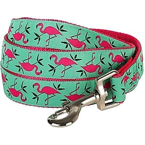Blueberry Pet Spring Prints Nylon Dog Leash, Pink Flamingo on Light Emerald, Large: 4-ft long, 1-in wide