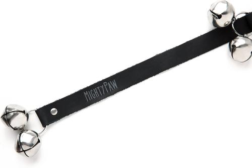 Show full view: Mighty Paw Leather Tinkle Bells Dog Doorbell, Black slide 4 of 6