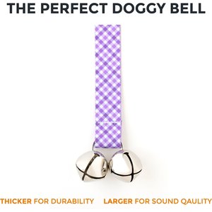 Mighty Paw Tinkle Bells Dog Doorbells, Pattern, Purple Plaid