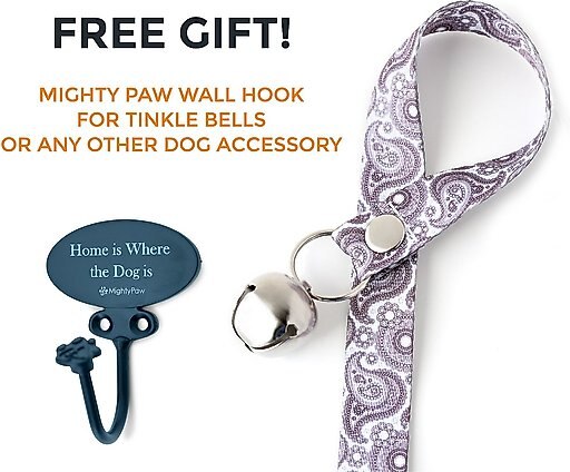 Mighty Paw Tinkle Bells Dog Doorbells, Pattern, Stormy Grey