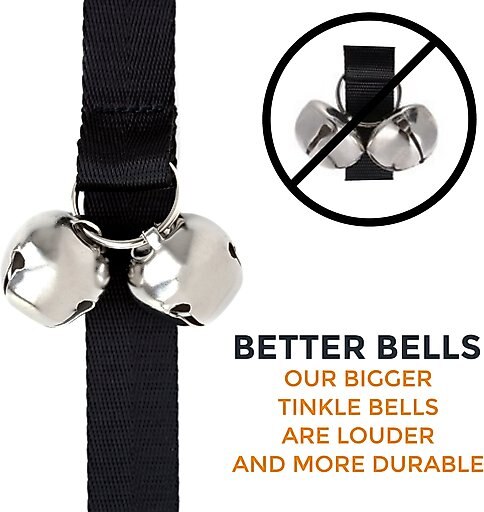 Mighty Paw Tinkle Bells with Charm Dog Doorbells, Black