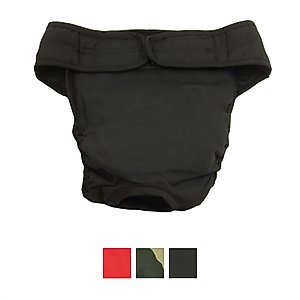 Alfie Pet Washable Female Dog Diaper, Black, Medium: 16 to 20-in waist