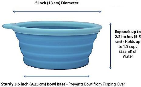 Show full view: Prima Pets Collapsible Travel Bowl with Carabiner, Small, Aqua slide 7 of 9
