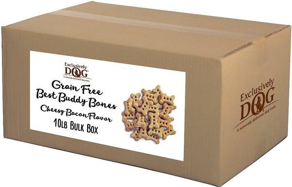 Exclusively Dog Grain-Free Mini Best Buddy Bones Cheesy Bacon Flavor Dog Treats, 10-lb box slide 1 of 8