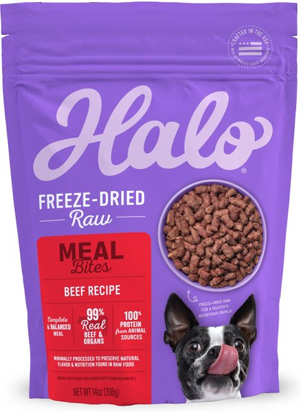 Halo Meal Bites Beef Recipe Raw Freeze-Dried Dog Food, 14-oz bag slide 1 of 7