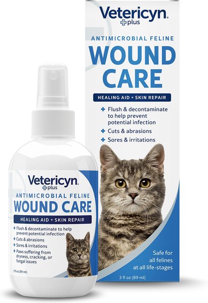 Vetericyn Plus Feline Antimicrobial Cat Wound & Skin Spray, 3-oz bottle slide 1 of 6