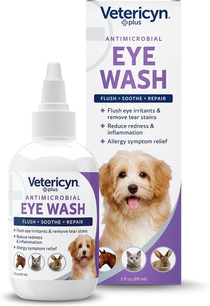 Vetericyn Plus Antimicrobial Eye Wash for Dogs, Cats, Horses, & Small Pets, 3-oz bottle slide 1 of 6