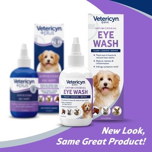 Vetericyn Plus Antimicrobial Eye Wash for Dogs, Cats, Horses & Small Pets, 3-oz bottle