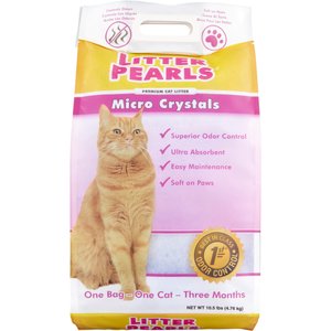Litter Pearls Micro Crystal Unscented Non-Clumping Crystal Cat Litter, 10.5-lb bag