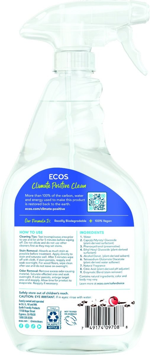 ECOS FOR PETS! Stain & Odor Remover, 22oz bottle