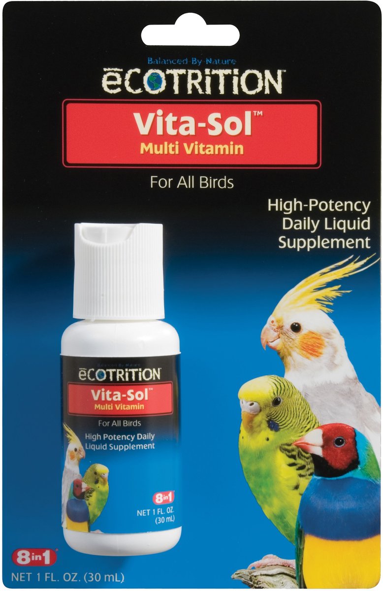 ECOTRITION VitaSol Multi Vitamin Daily Bird Supplement, 1oz bottle