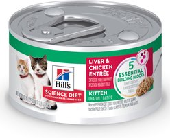 Hill's Science Diet Kitten Liver & Chicken Entree Canned Cat Food, 2.9-oz, case of 24