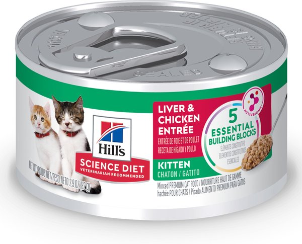 Hill's Science Diet Kitten Liver & Chicken Entree Canned Cat Food, 2.9-oz, case of 24 slide 1 of 10