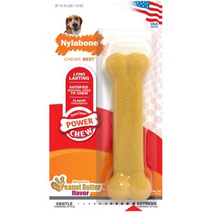 Nylabone Power Chew Peanut Butter Flavored Durable Dog Chew Toy, Medium 