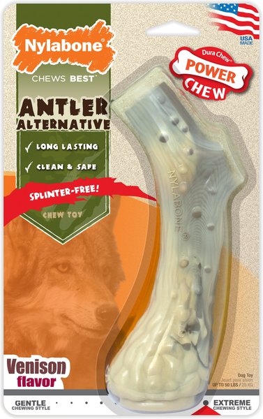 Nylabone Antler Alternative Power Chew Dog Toy, Venison Large  slide 1 of 11