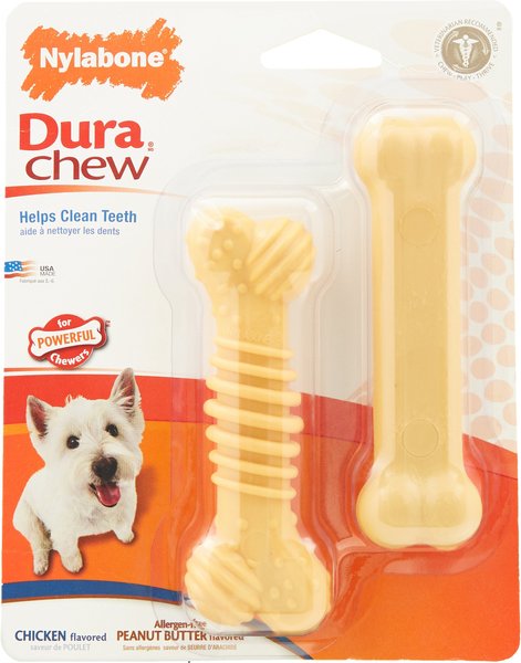 Nylabone Dura Chew Dog Bone - Peanut Butter Flavor (Regular)