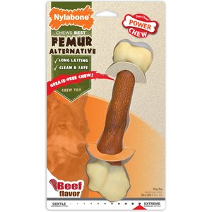 Nylabone Femur Bone Rawhide Alternative Power Chew Durable Dog Toy, Femur Rawhide, Large 