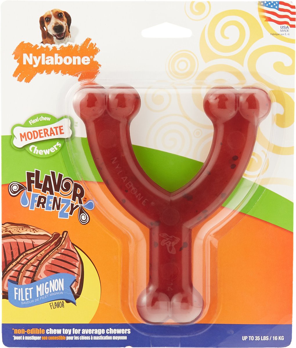 NYLABONE FlexiChew Flavor Frenzy Filet Mignon Flavored Wishbone