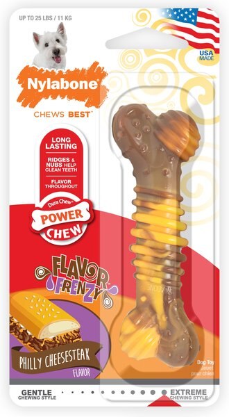 Nylabone Power Chew Flavor Frenzy Dog Toy Philly Cheesesteak, Small  slide 1 of 12