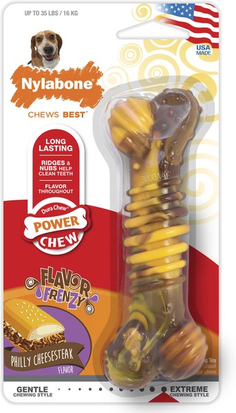 Nylabone Power Chew Flavor Frenzy Dog Chew Toy, Philly Cheesesteak, Medium  slide 1 of 12