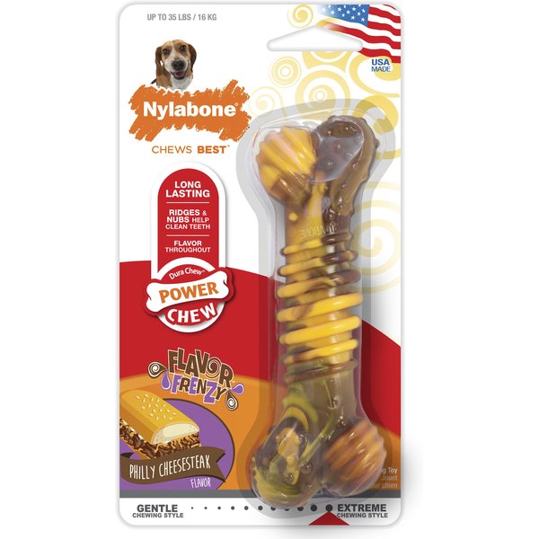 Nylabone FlexiChew Flavor Frenzy Hot Dog & Vanilla Milkshake Flavored Dog Chew Toy