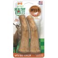 Nylabone Healthy Edibles WILD Antler Natural Long Lasting Venison Flavor Chewy Dog Treats, 2 count