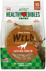 Nylabone Healthy Edibles WILD Antler Natural Long Lasting Venison Flavor Chewy Dog Treats, 10 count