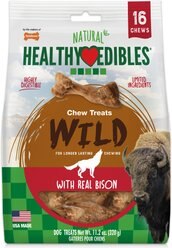 Nylabone Healthy Edibles WILD Natural Long Lasting Bison Flavor Dog Chew Treat, Small, 16 count
