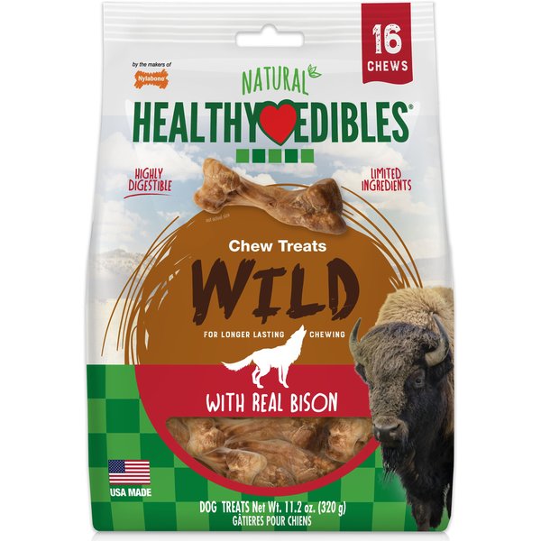 NYLABONE Healthy Edibles WILD Natural Long Lasting Bison Dog Chew