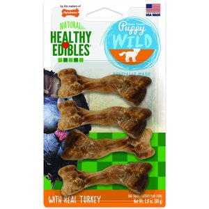 Nylabone Healthy Edibles Wild Turkey Puppy Treat Bone, 4 count