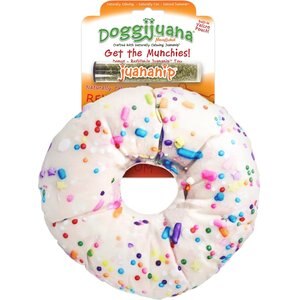 Doggijuana Get the Munchies Refillable Juananip Pizza Squeaky Dog Plush Toy