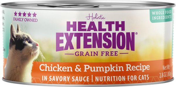 Health Extension Grain-Free Chicken & Pumpkin Recipe Canned Cat Food, 2.8-oz, case of 24 slide 1 of 5