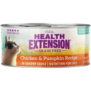 Health Extension Grain-Free Chicken & Pumpkin Recipe Canned Cat Food, 2.8-oz, case of 24